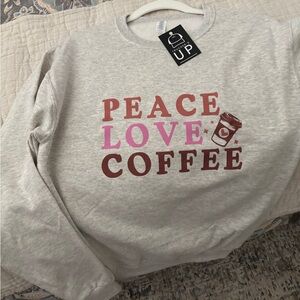 Peace Love Coffee Graphic Sweatshirt in Oatmeal Heather